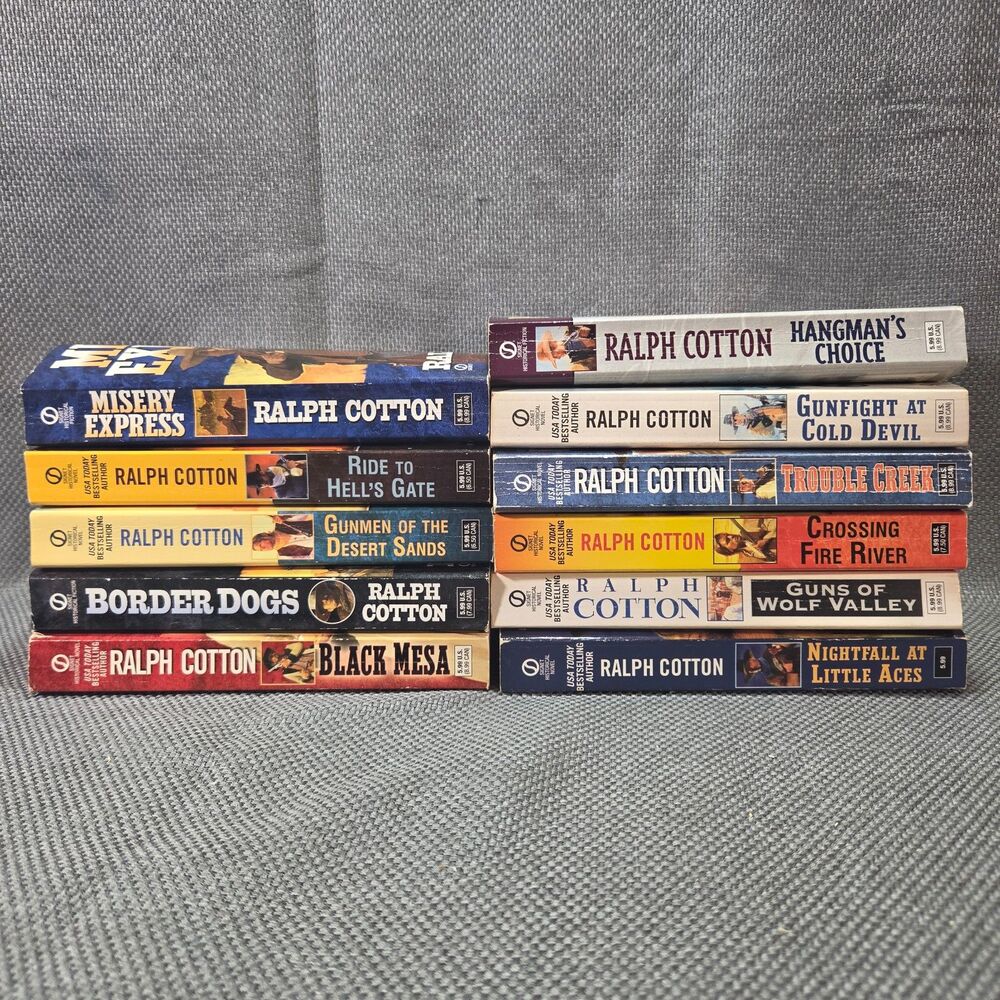 Lot of 11 Ralph Cotton Western Paperbacks - Signet Frontier & Outlaw Fiction Lot